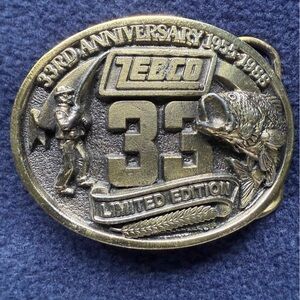 Zebco Belt Buckle NWOT 33rd Anniversary limited-edition vintage